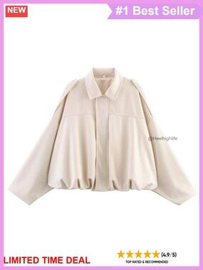 Faux Suede Bomber Jacket Oversized Crop Pilot Coat Streetwear